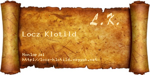 Locz Klotild névjegykártya